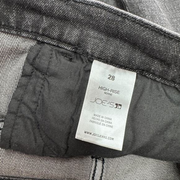 Joes Jeans Skirt Womens 28 Washed Black Denim High-Rise Nerine Raw Hem Slit - Picture 8 of 12